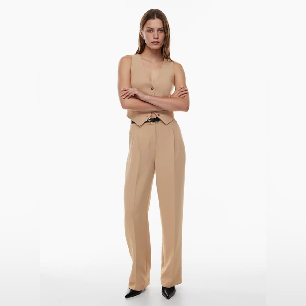 NWT | Aritzia Wilfred | The Effortless Pant | Size 12 | Golden Camel Crepette |